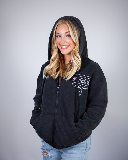 Boot stitch zip up