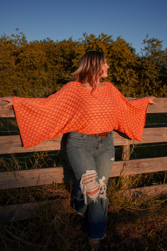 Free Spirt Bell Sleeve (Orange)