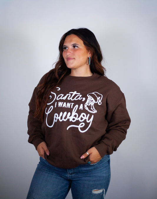 Cowboy santa crewneck