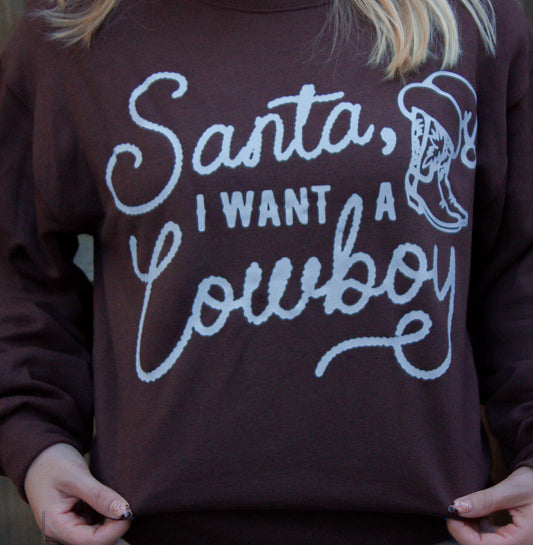 Cowboy santa crewneck