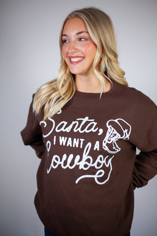 Cowboy santa crewneck