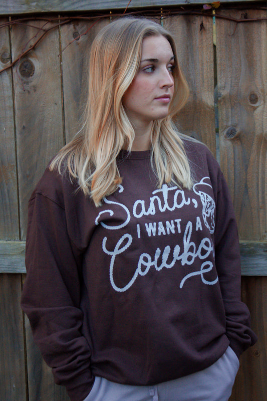 Cowboy santa crewneck